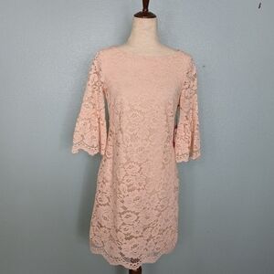 NWT Vince Camuto peach lace sheath dress 2